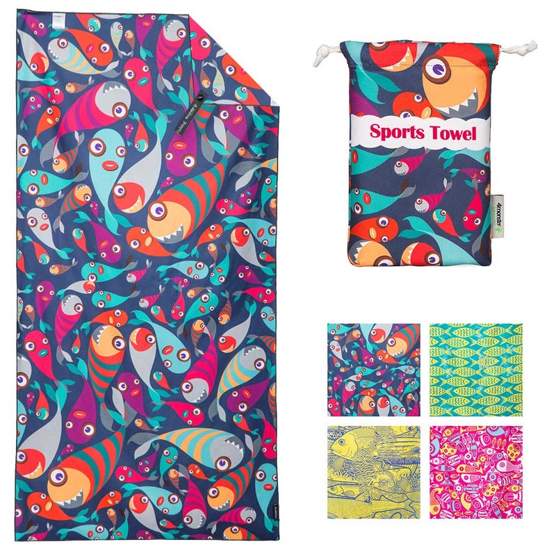 4Monster Microfiber Beach Towel Quick Dry,Super Absorbent Lightweight Travel Towel for Swimmers, Sand Free Camping Towel, Beach Towels for Pool,Swim,Water Sports,Yoga - Image 1